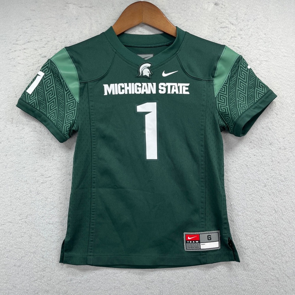 Michigan State Spartans Nike Football Jersey Boys Size 6 Green NCAA Sportswear